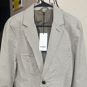 Goodfellow & Co Pinstripe Blazer in Gray and White